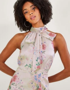 MONSOON Palmer Floral Satin Maxi Dress Ivory -Amour Fashion 23 54076846 3