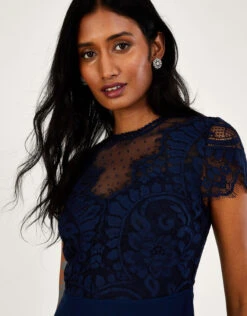 MONSOON Diana Lace Shorter Length Maxi Dress Blue -Amour Fashion 23 54078461 3