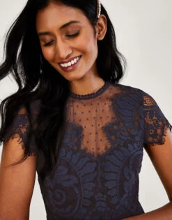 MONSOON Diana Lace Maxi Dress Blue -Amour Fashion 23 54078561 3