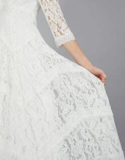 MONSOON Emily Lace Hanky Hem Bridal Dress Ivory -Amour Fashion 23 54078746 3