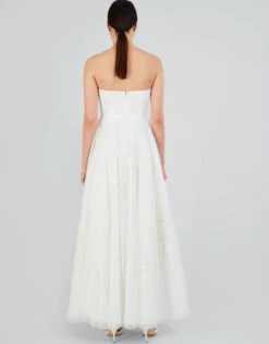 MONSOON Donna Embroidered Bandeau Bridal Maxi Dress Ivory -Amour Fashion 23 54078846 3