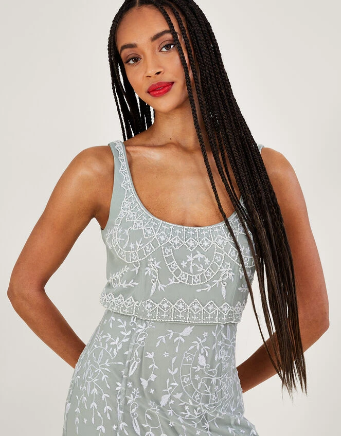 MONSOON Eugiene Embroidered Maxi Dress Green 4 MONSOON Eugiene Embroidered Maxi Dress Green - Image 2