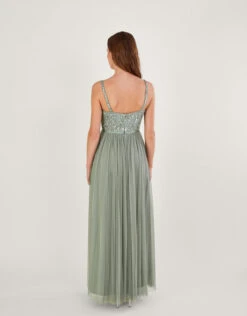 MONSOON Autumn Embellished Maxi Dress In Recycled Polyester Green -Amour Fashion 23 54080407 3