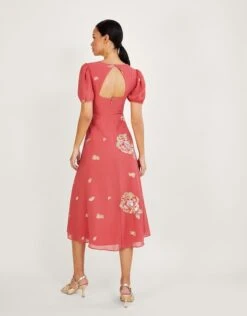 MONSOON Kira Embellished Wrap Dress In Recycled Polyester Pink -Amour Fashion 23 54082610 3