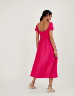 MONSOON Katie Ring Detail Bardot Dress Pink -Amour Fashion 23 54084910 3
