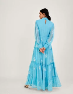 MONSOON Maddie Embroidered Maxi Dress In Recycled Polyester Blue -Amour Fashion 23 54085089 3