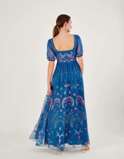 MONSOON Tilly Embellished Maxi Dress In Recycled Polyester Blue 9 MONSOON Tilly Embellished Maxi Dress In Recycled Polyester Blue -Amour Fashion 23 54085332 3