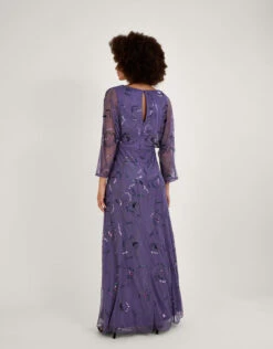 MONSOON Peggy Embellished Maxi Dress In Recycled Polyester Purple -Amour Fashion 23 54085804 3