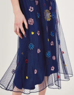 MONSOON Fernada Embellished Dress Blue -Amour Fashion 23 54088061 2