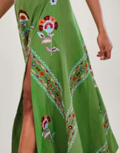 MONSOON Shirley Ring Detail Embellished Maxi Dress Green -Amour Fashion 23 54088307 2