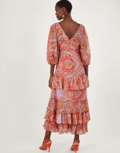 MONSOON Laetita Printed Tiered Maxi Dress With Recycled Polyester Purple -Amour Fashion 23 54093594 3