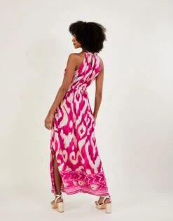 MONSOON Ikat Border Print Maxi Dress Pink -Amour Fashion 23 54142910 3