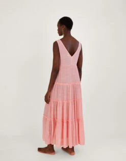 MONSOON Lace Trim Bodice Beach Maxi Dress Orange -Amour Fashion 23 54150715 3