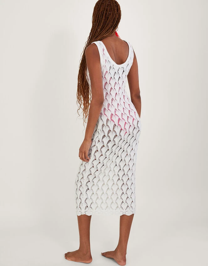 MONSOON Pointelle Stitch Beach Midi Dress Ivory 6 MONSOON Pointelle Stitch Beach Midi Dress Ivory - Image 4