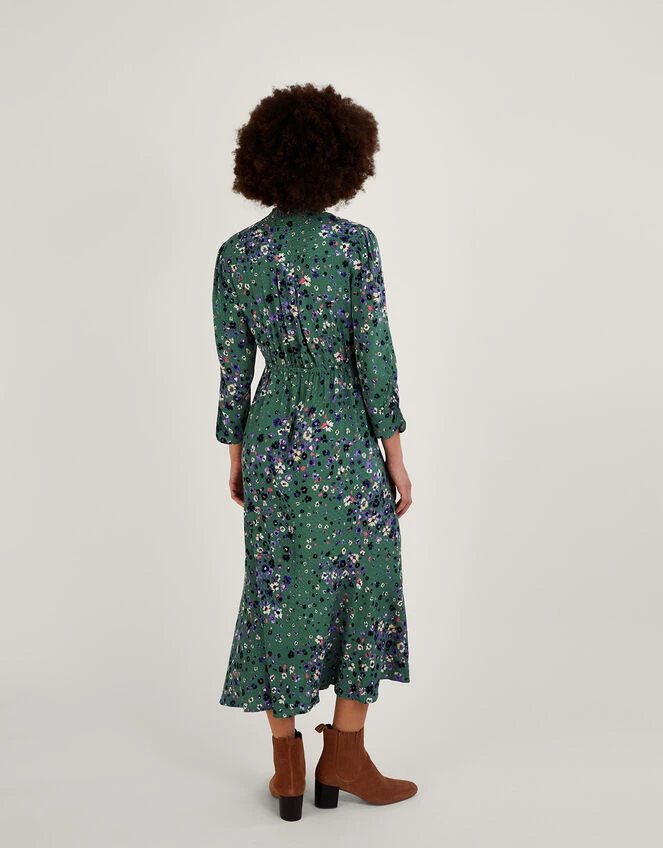 MONSOON Blossom Print Shirt Dress With LENZING™ ECOVERO™ Green 5 MONSOON Blossom Print Shirt Dress With LENZING™ ECOVERO™ Green - Image 3