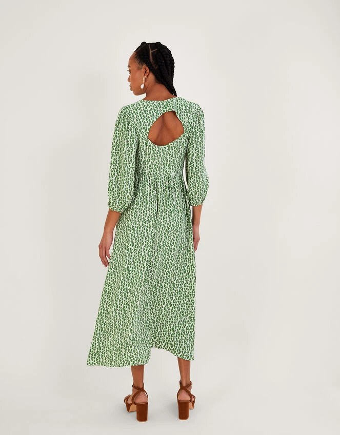 MONSOON Doris Wrap Dress In Sustainable Viscose Green 5 MONSOON Doris Wrap Dress In Sustainable Viscose Green - Image 3