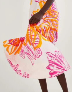 MONSOON Marguerite Floral Poplin Dress In Sustainable Cotton Ivory -Amour Fashion 23 54281846 2