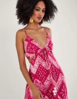 MONSOON Bandhani Dye Print Maxi Dress In LENZING™ ECOVERO™ Pink -Amour Fashion 23 54283310 2