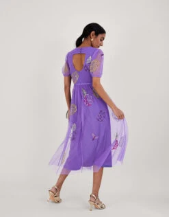 MONSOON Diana Embellished Tea Dress In Recycled Polyester Purple -Amour Fashion 23 54286294 3
