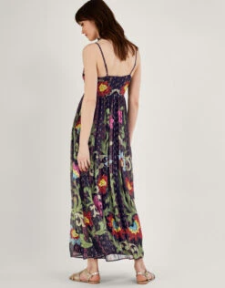 MONSOON Helen Embellished Maxi Dress In Recycled Polyester Black -Amour Fashion 23 54291001 3