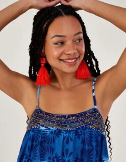 MONSOON Tile Batik Print Cami Midi Dress Blue -Amour Fashion 23 54297602 2