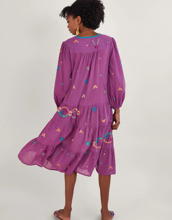 MONSOON Abstract Geometric Print Embroidered Midi Dress 5 MONSOON Abstract Geometric Print Embroidered Midi Dress - Image 3