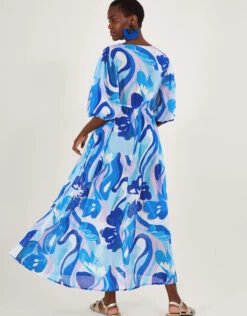 MONSOON Swirl Print Maxi Dress Blue -Amour Fashion 23 54314102 3