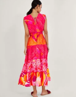 MONSOON Bandhani Contrast Print Midi Dress In LENZING™ ECOVERO™ Red 9 MONSOON Bandhani Contrast Print Midi Dress In LENZING™ ECOVERO™ Red -Amour Fashion 23 54316009 3