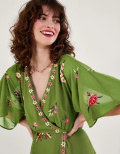 MONSOON Renee Wrap Dress Green -Amour Fashion 23 64024207 2