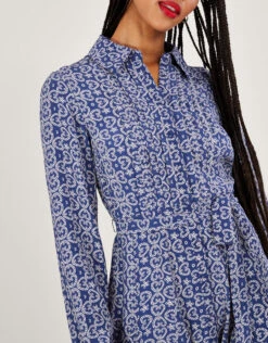 MONSOON Josephina Print Shirt Dress Blue -Amour Fashion 23 64043702 2
