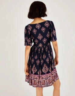 MONSOON Angel Sleeve Jersey Short Dress Blue -Amour Fashion 24 34165661 3