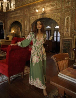 MONSOON Sophia Scarf Print Midi Dress In Sustainable Viscose Green 10 MONSOON Sophia Scarf Print Midi Dress In Sustainable Viscose Green -Amour Fashion 24 34317007 6