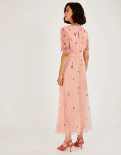 MONSOON Lacey Embellished Midi Dress Orange -Amour Fashion 24 34340786 3