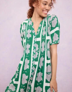 East Ula Print Dress Green -Amour Fashion 24 41547107 4