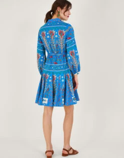 MONSOON Mixed Print Shirt Dress Blue -Amour Fashion 24 54015602 3