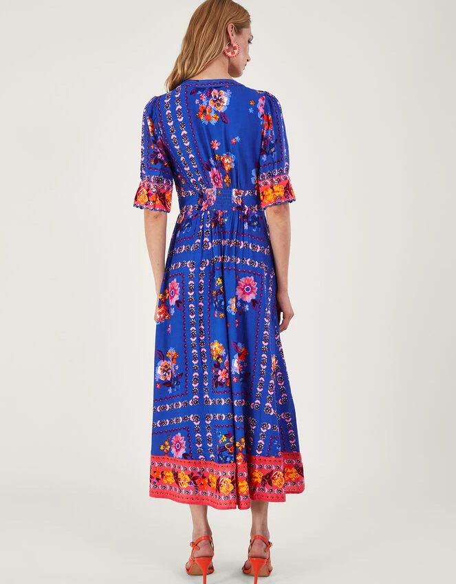 MONSOON Scarf Print Dress In LENZING™ ECOVERO™ Blue 5 MONSOON Scarf Print Dress In LENZING™ ECOVERO™ Blue - Image 3