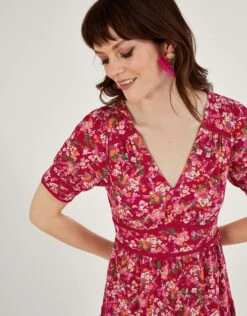 MONSOON Ditsy Floral Midi Dress Red 10 MONSOON Ditsy Floral Midi Dress Red -Amour Fashion 24 54073909 4