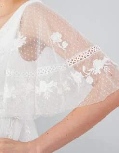 MONSOON Julita Embroidered Lace Trim Bridal Dress Ivory -Amour Fashion 24 54075546 4