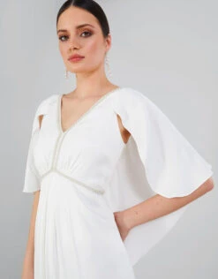 MONSOON Sophie Satin Bridal Maxi Dress Ivory -Amour Fashion 24 54077546 4