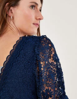 MONSOON Lilibet Lace Maxi Dress Blue -Amour Fashion 24 54078661 5