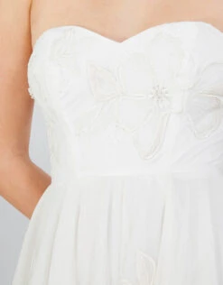 MONSOON Donna Embroidered Bandeau Bridal Maxi Dress Ivory -Amour Fashion 24 54078846 4