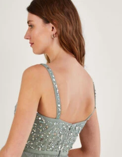 MONSOON Autumn Embellished Maxi Dress In Recycled Polyester Green -Amour Fashion 24 54080407 5