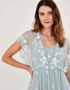 MONSOON Sophie Embroidered Maxi Dress In Recycled Polyester Green -Amour Fashion 24 54080927 5