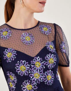 MONSOON Nellie Embellished Midi Dress Blue -Amour Fashion 24 54087561 5