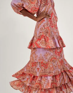 MONSOON Laetita Printed Tiered Maxi Dress With Recycled Polyester Purple -Amour Fashion 24 54093594 4