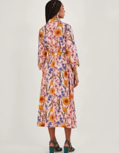 MONSOON Leilah Shirt Dress In Linen Blend Pink -Amour Fashion 24 54280121 3