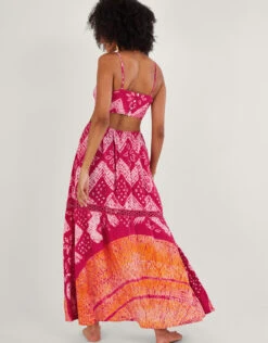 MONSOON Bandhani Dye Print Maxi Dress In LENZING™ ECOVERO™ Pink -Amour Fashion 24 54283310 3