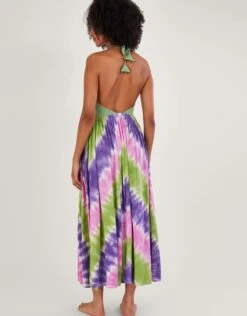 MONSOON Halter Chevron Tie Dye Print Dress In LENZING™ ECOVERO™ Pink -Amour Fashion 24 54283410 3