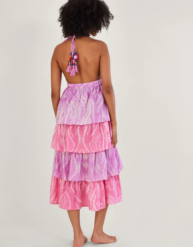 MONSOON Shibori Dye Print Tiered Dress Purple 6 MONSOON Shibori Dye Print Tiered Dress Purple - Image 4