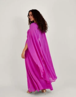 MONSOON Corinne Cape Maxi Dress In Sustainable Viscose Pink -Amour Fashion 24 54285810 3